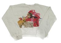 Biela crop mikina s obrázkom H&M