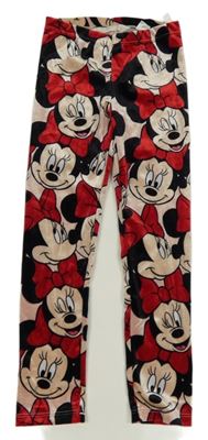 Světlerůžové sametové legíny s Minnie H&M