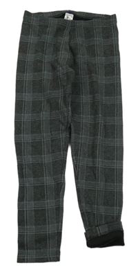 Šedo-modré kostkované teplé legíny C&A