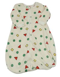 Bílý chlupatý vzorovaný spací pytel