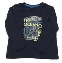 Tmavomodré triko s potiskem Lupilu