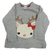 Sivá mikina so srnkou H&M