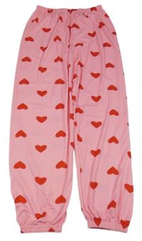 Ružové ľahké tepláky so srdiečkami