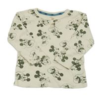 Béžové žebrované triko s Mickey Mousem Disney