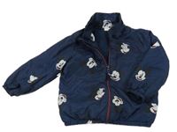 Tmavomodrá šušťáková jarná bunda s Mickey Mousem H&M