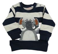 Tmavomodro-biela pruhovaná mikina so slonom Liegelind
