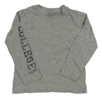 Šedé triko s nápisem