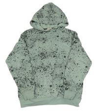 Svetlomodrá mikina s fľakmi a kapucňou H&M