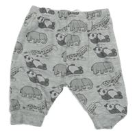 Svetlosivé ľahké tepláky so zvieratkami