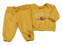 2set- hořčicová mikina s nápisem+ tepláky Primark