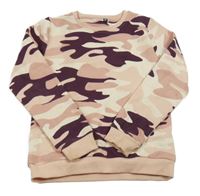 Ružovo-fialovo-biela army mikina Pep&Co