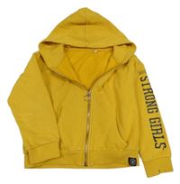 Žltá prepínaci mikina s nápisom a kapucňou C&A