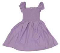 Fialové plátenné žabičkové šaty Y.F.K.