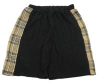 Čierno-béžové ľahké kraťasy s kostičkami Shein