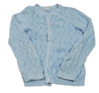 Modrý perforovaný prepínaci sveter TU