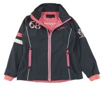 Čierno-ružová softshellová bunda