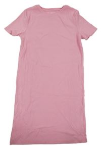 Ružové rebrované bavlnené šaty F&F