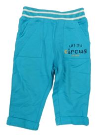 Tyrkysovo-biele tepláky s nápsem Tom Tailor