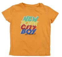 Oranžové tričko s nápismi Kiki&Koko