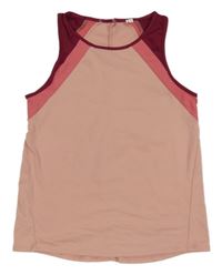 Světlerůžovo-vínový sportovní top 