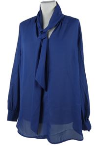 Dámská tmavomodrá šifonová halenka se zavazováním Body Flitr 