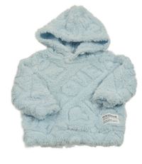 Svetlomodrá chlpatá mikina s kapucňou