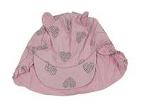 Světlerůžová kšiltovka se srdíčky a oušky Mothercare
