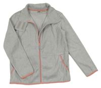 Sivá fleecová prepínaci mikina s golierom Alive