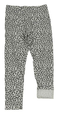 Bílo-šedé vzorované silnější legíny 