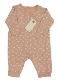 Nové - Svetloružový overal s kvietkami