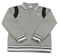 Sivo-čierna mikina s golierikom River Island