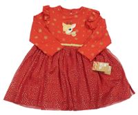 Nové - červené šaty s tylovou sukní a sobem Primark