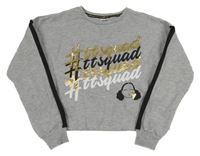 Sivá crop mikina s nápisom George