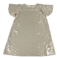 Béžové třpytivé puntíkaté šaty 