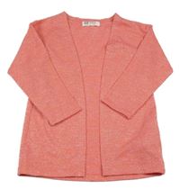 Korálový trblietavý pletený cardigan H&M
