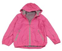 Neónově ružová šušťáková jarná bunda s kapucňou