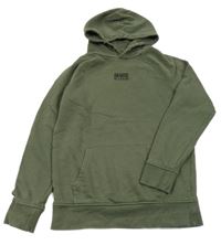 Khaki mikina s nápisem a kapucí George