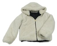 Smetanová kožešinová oboustranná zateplená bunda s kapucí Orchestra