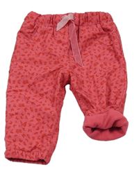 Ružové šušťákové zateplené nohavice s motýly Topomini