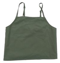 Khaki crop top so žabičkováním H&M