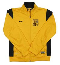 Pomerančovo-čierna športová prepínaci mikina s výšivkou Nike