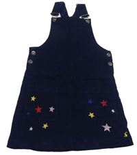 Tmavomodrá menšestrová na traká sukňa s hviezdičkami Joules