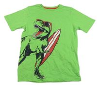 Zelené tričko s dinosaurom Rebel