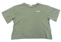 Světlekhaki crop tričko s logem NASA H&M
