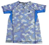 Modro-šedé army sportovní tričko 