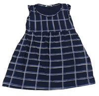 Tmavomodrá kockovaná šatová tunika H&M