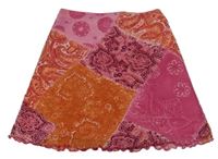 Ružovo-oranžová vzorovná tylová sukňa