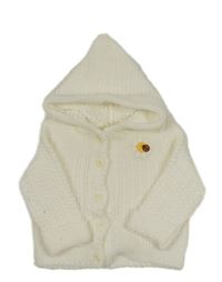 Smotanový prepínaci sveter s kapucňou
