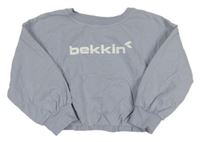 Svetlomodrá crop mikina s logom Bekkin