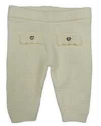 Smotanové vzorované pletené nohavice s falešnými vreckami River Island